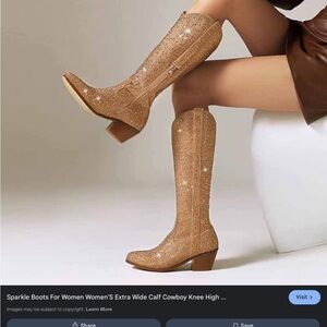 Source Unknown Brown Sparkle Heel Boots. Corkys maybe. NWOT Coastal Cowgirl sz 6